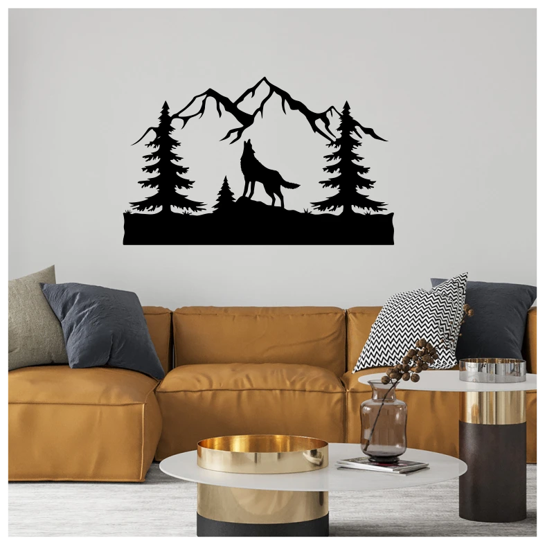 Mountains Wolf Wall Sticker