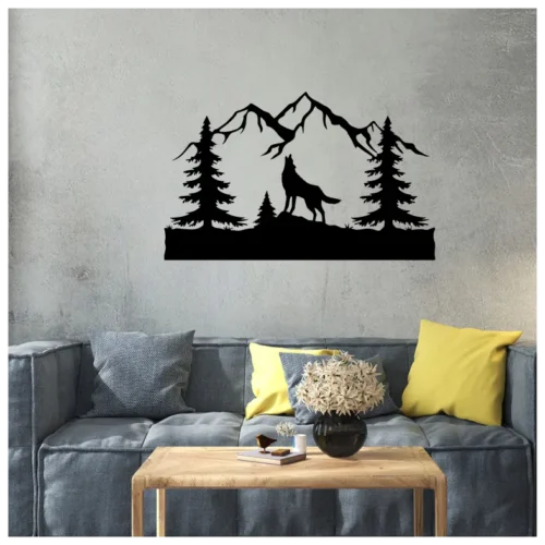 Mountains Wolf Wall Sticker