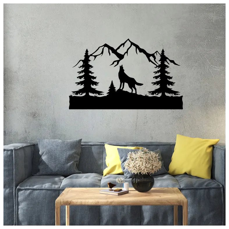 Mountains Wolf Wall Sticker