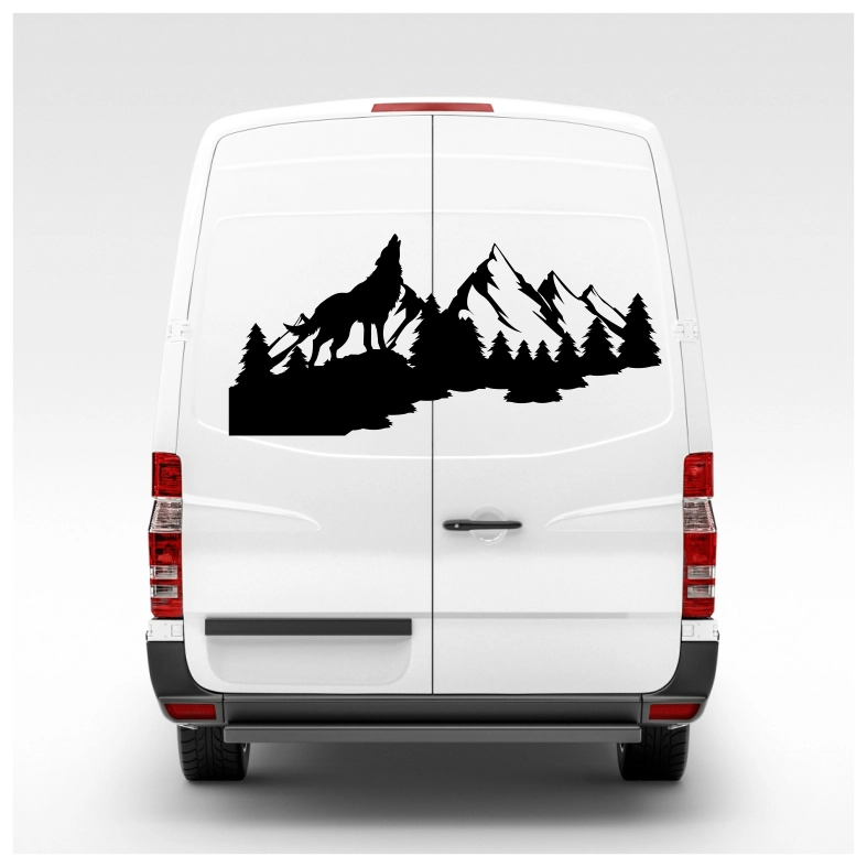 Mountain Wolf Car Sticker Decal
