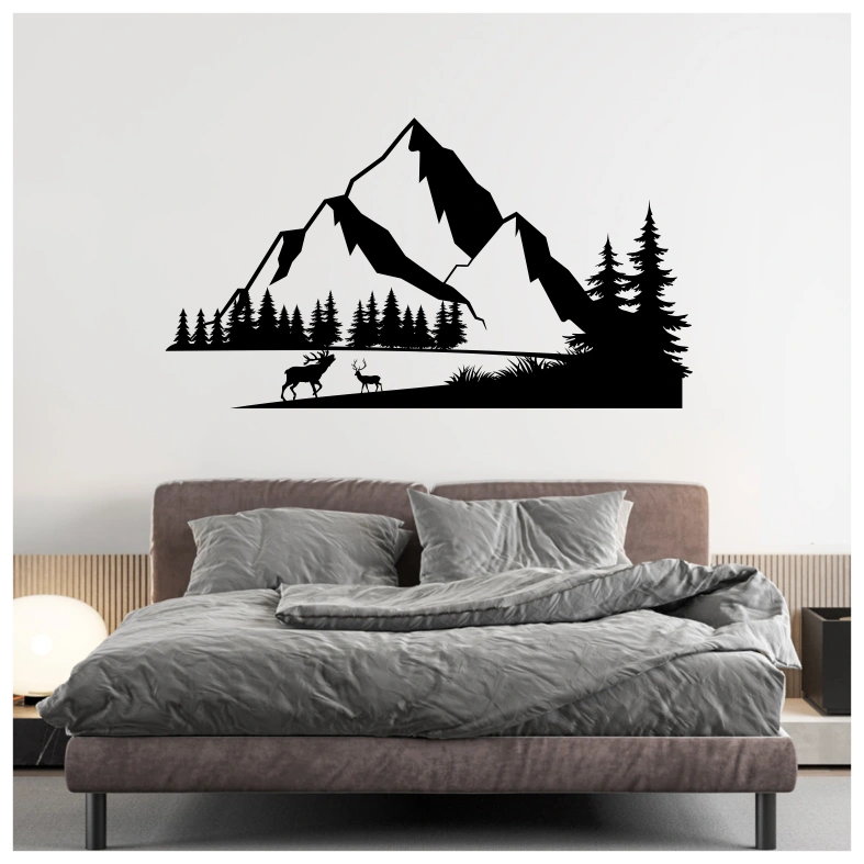 Wildlife Mountain Deer Wall Sticker
