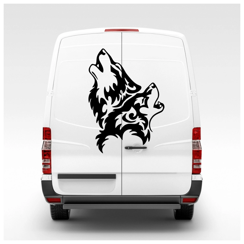 2 Wolves Car Sticker Decal