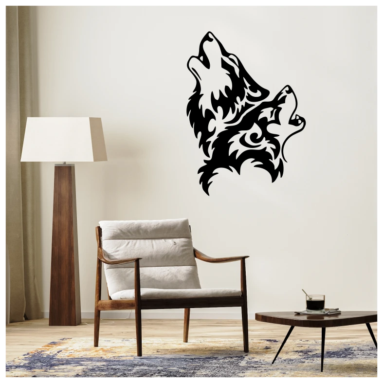 2 Wolves Wall Sticker