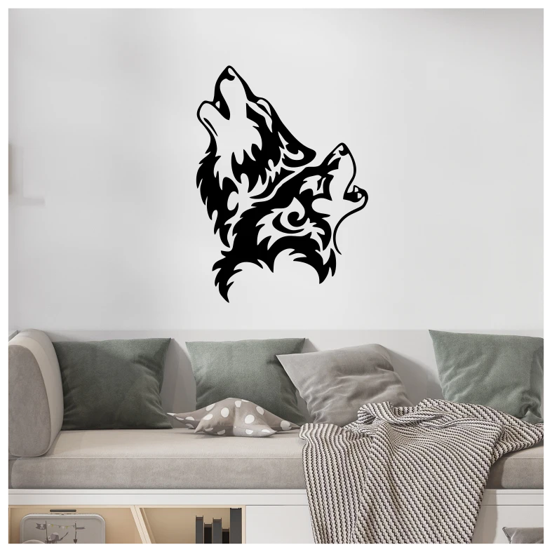 2 Wolves Wall Sticker