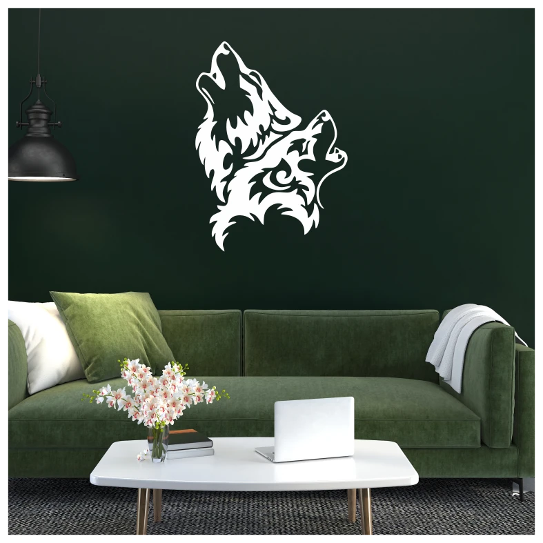 2 Wolves Wall Sticker